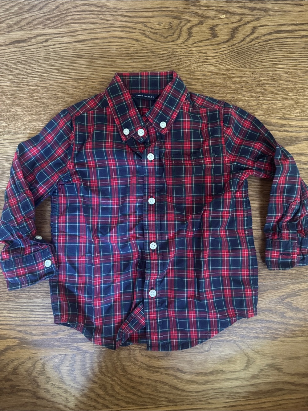 Janie and Jack Button-Down Plaid Shirt - size 2T